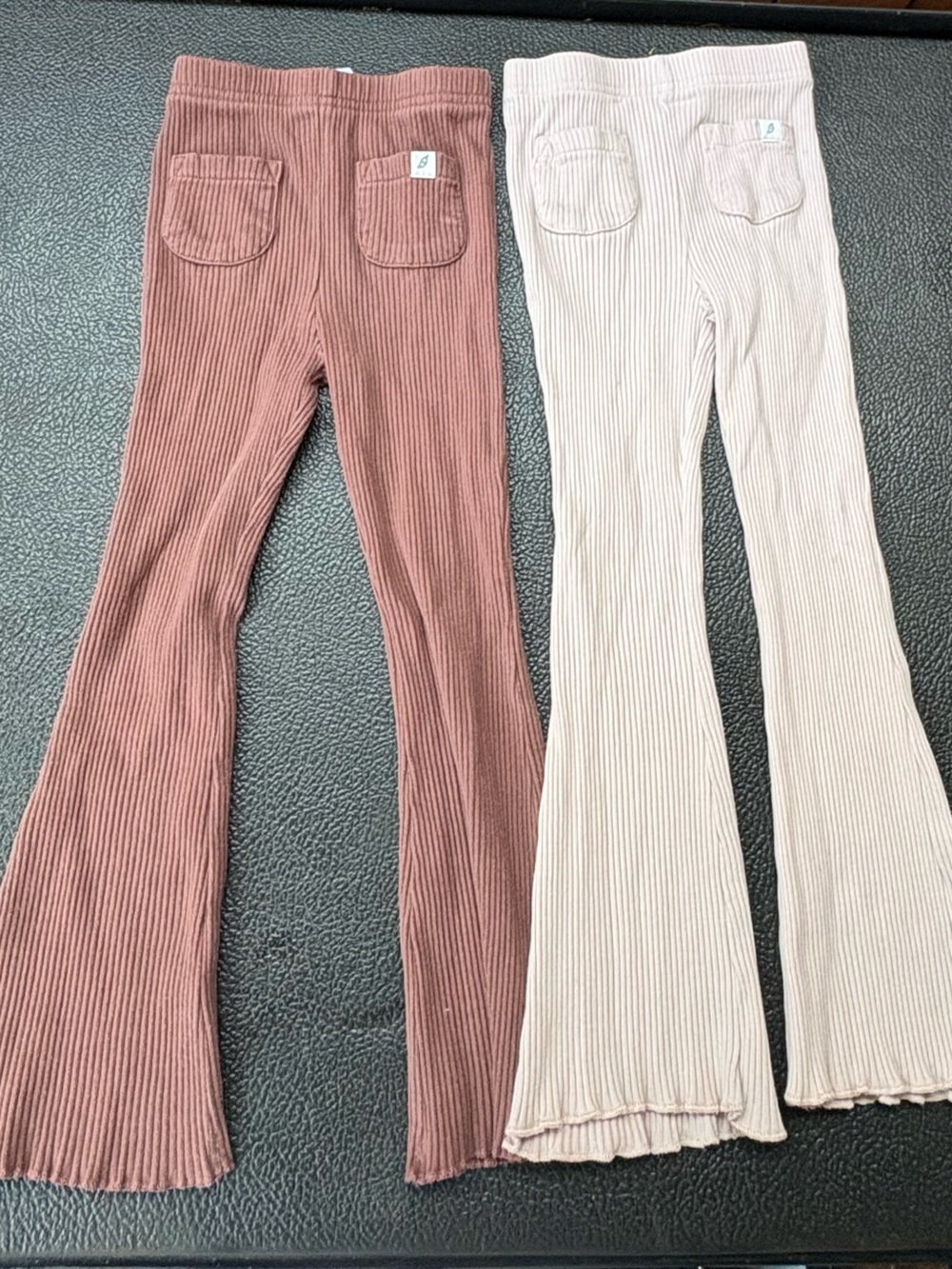 Easy peasy girls ribbed flare pants
